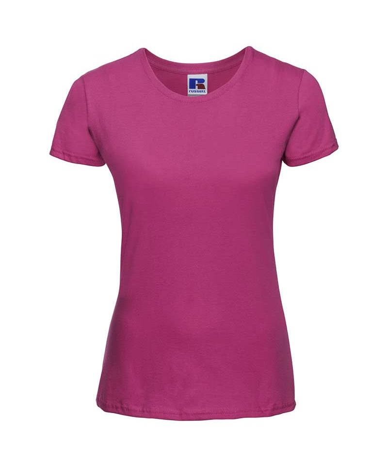 T-shirt Donna manica corta cotone girocollo costina leggermente sfiancata Russell JE155F 24 T-shirt-donna--manica-corta-cotone-girocollo-costina-leggermente-sfiancata-russell-je155f-fuchsia
