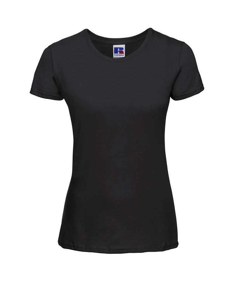 T-shirt Donna manica corta cotone girocollo costina leggermente sfiancata Russell JE155F 29 T-shirt-donna--manica-corta-cotone-girocollo-costina-leggermente-sfiancata-russell-je155f-nera