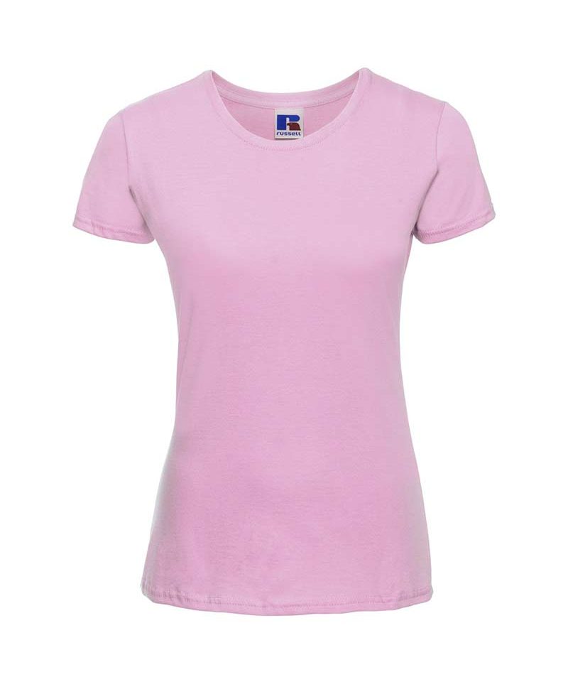 T-shirt Donna manica corta cotone girocollo costina leggermente sfiancata Russell JE155F 23 T-shirt-donna--manica-corta-cotone-girocollo-costina-leggermente-sfiancata-russell-je155f-rosa