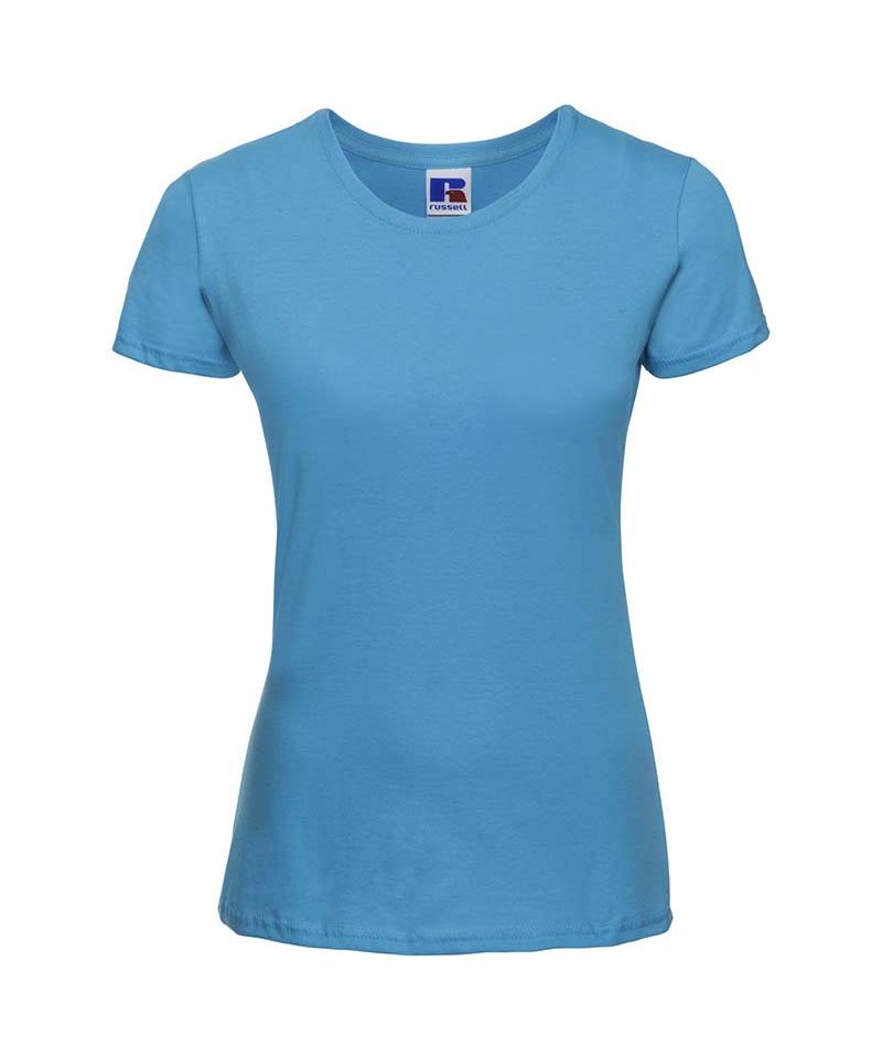 T-shirt Donna manica corta cotone girocollo costina leggermente sfiancata Russell JE155F 27 T-shirt-donna--manica-corta-cotone-girocollo-costina-leggermente-sfiancata-russell-je155f-turchese
