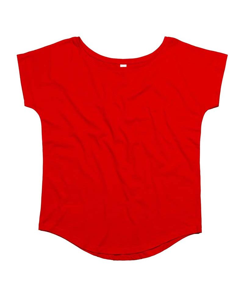 T-shirt-donna-manica-corta-girocollo-profondo-Mantis-mam91-rosso