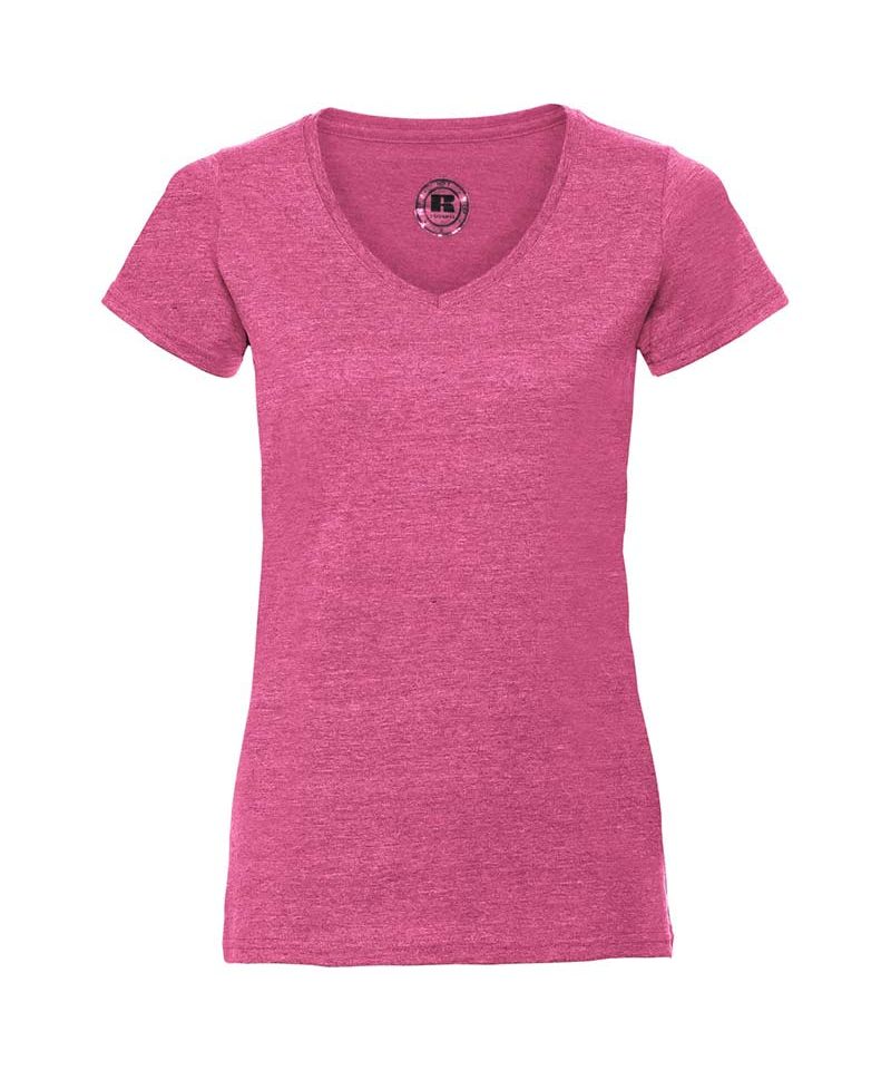 T-shirt Donna manica corta scollo a V Russell JE166F 13 T-shirt-manica-corta-scollo-a-V-Russell-je166f-rosa