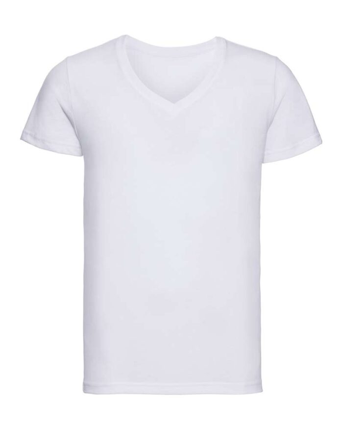 t-shirt-uomo-manica-corta-scollo-a-v-russell-je166m-bianca