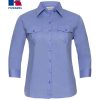 Camicia Donna con manica 3/4 Russell JE918F 1 Camicia-Donna-100cotone-con-pince-Manica-3-4-con-risvolto-arrotolabile-Russell-JE918F