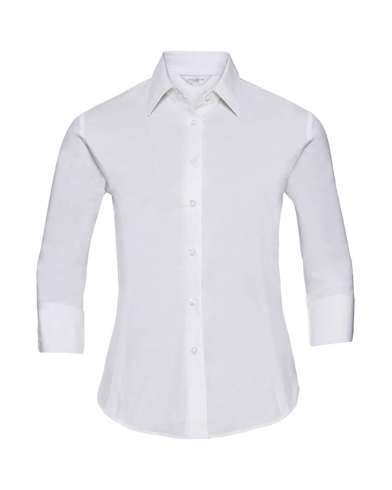 Camicia Donna elegante colletto semiaperto Manica 3/4 Russell JE946F 3 Camicia-Donna-elegante-colletto-semiaperto---Manica-3-4-Russel-JE946F-bianca