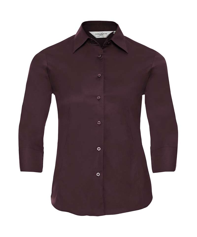 Camicia Donna elegante colletto semiaperto Manica 3/4 Russell JE946F 10 Camicia-Donna-elegante-colletto-semiaperto---Manica-3-4-Russel-JE946F-bordeaux