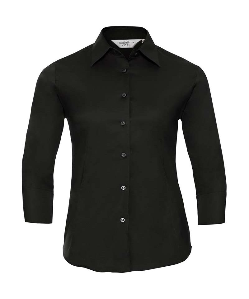 Camicia Donna elegante colletto semiaperto Manica 3/4 Russell JE946F 8 Camicia-Donna-elegante-colletto-semiaperto---Manica-3-4-Russel-JE946F-nera