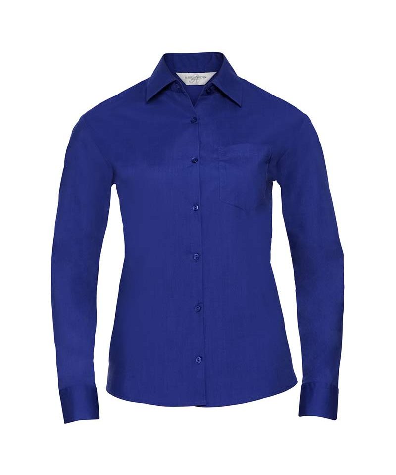 Camicia Donna colletto classico con stecche manica lunga Russell JE934F 14 Camicia-Donna-popeline-colletto-classico-con-stecche-manica-lunga-Russell-JE934F-blu-royal