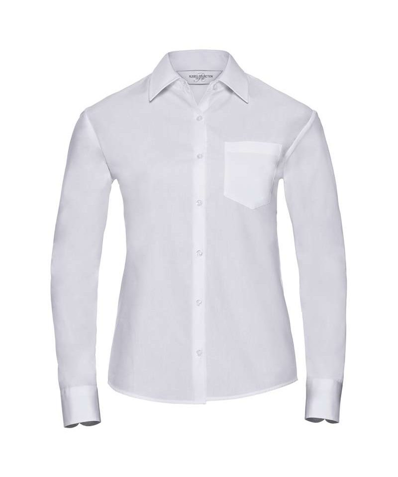 Camicia Donna popeline con colletto classico manica lunga Russell JE936F 8 Camicia-Donna-popeline-con-colletto-classico-manicalungaRussell-JE936F-bianca