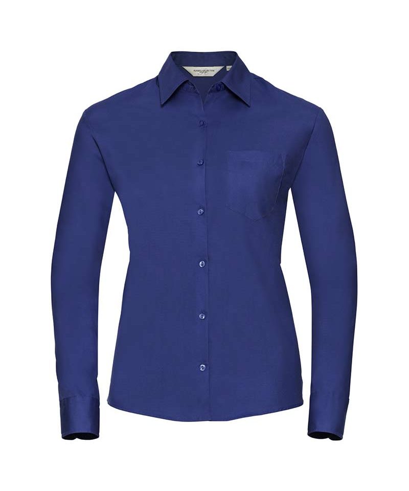 Camicia Donna popeline con colletto classico manica lunga Russell JE936F 11 Camicia-Donna-popeline-con-colletto-classico-manicalungaRussell-JE936F-blu
