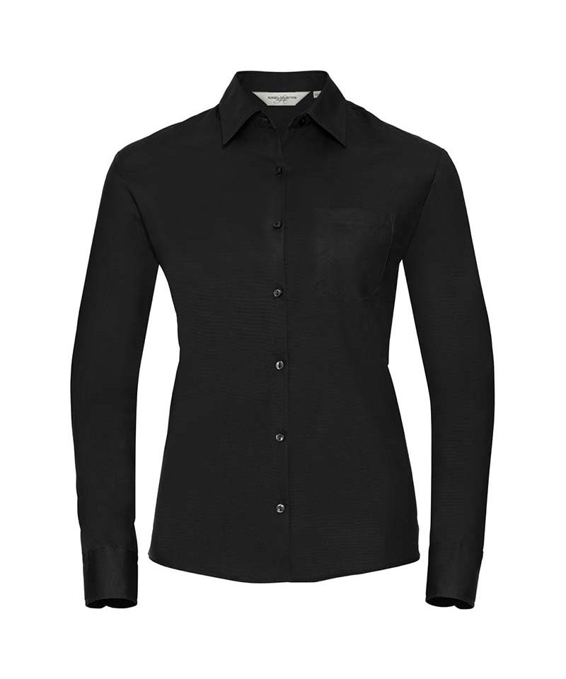 Camicia Donna popeline con colletto classico manica lunga Russell JE936F 10 Camicia-Donna-popeline-con-colletto-classico-manicalungaRussell-JE936F-nero