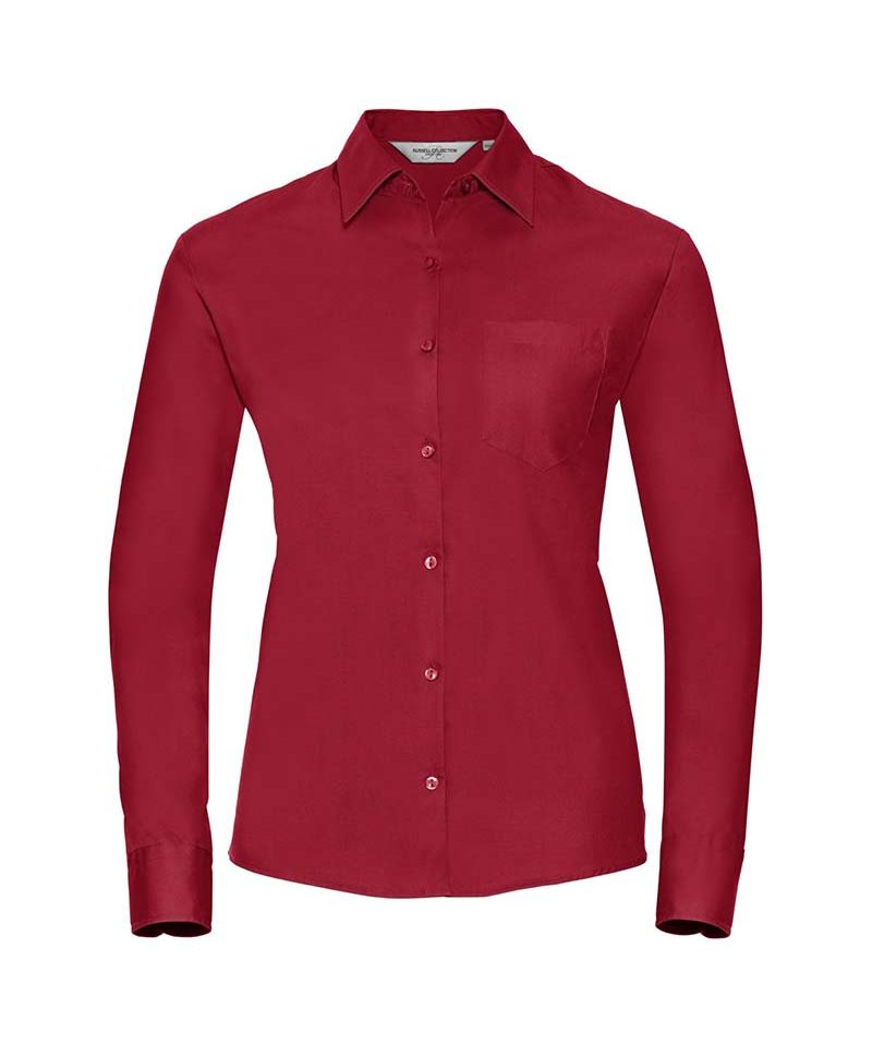 Camicia Donna popeline con colletto classico manica lunga Russell JE936F 9 Camicia-Donna-popeline-con-colletto-classico-manicalungaRussell-JE936F-rosso
