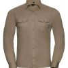 Camicia Uomo 100% cotone con pince Manica con risvolto arrotolabile Russell JE918M 1 Camicia-Uomo-100%cotone-con-pince-Manica-con-risvolto-arrotolabile-Russell-JE918M-cachi