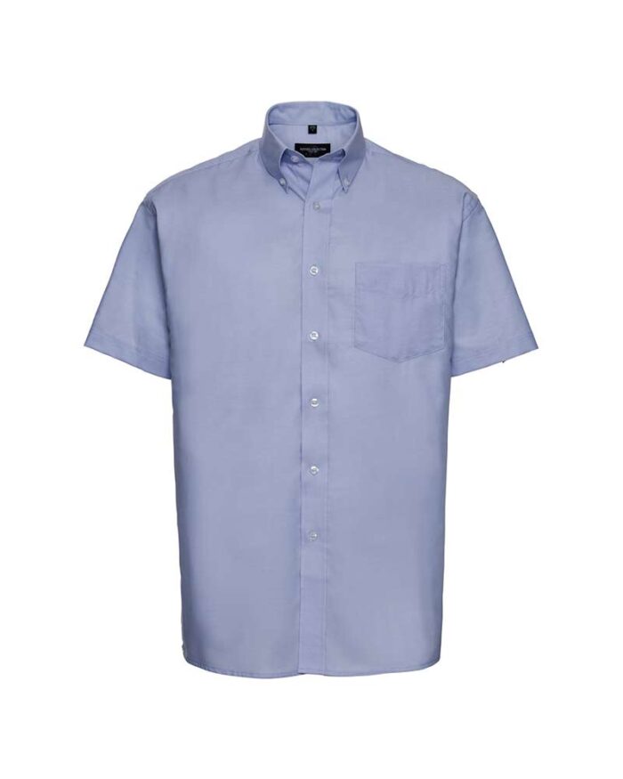 Camicia-Uomo-collo-botton-down-tasca-lato-cuore-maniche-corte-Russell-JE933M-azzurro-cielo