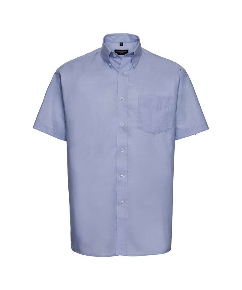 Camicia-Uomo-collo-botton-down-tasca-lato-cuore-maniche-corte-Russell-JE933M-azzurro-cielo