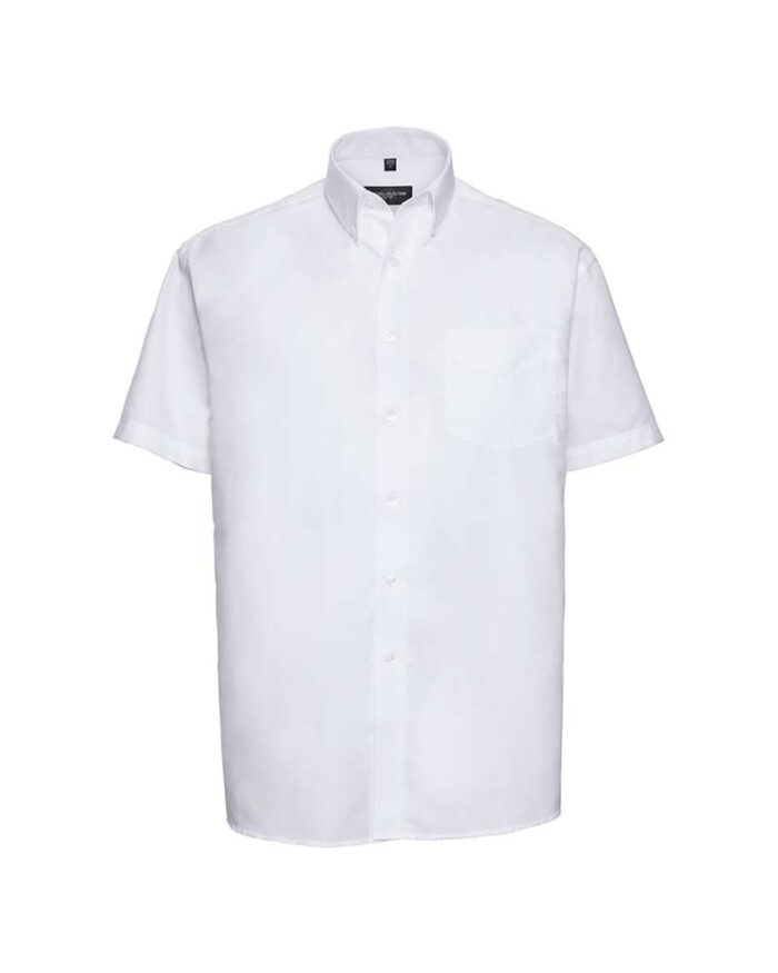 Camicia-Uomo-collo-botton-down-tasca-lato-cuore-maniche-corte-Russell-JE933M-bianca