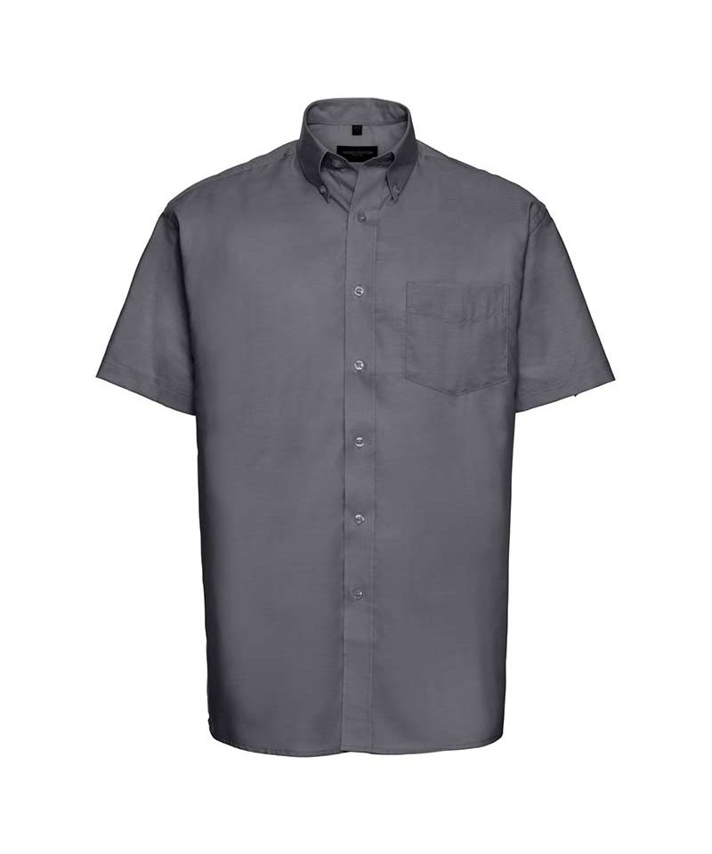 Camicia Uomo collo botton down tasca lato cuore maniche corte Russell JE933M 14 Camicia-Uomo-collo-botton-down-tasca-lato-cuore-maniche-corte-Russell-JE933M-grigia-argento