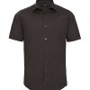Camicia Uomo elegante colletto semiaperto bottone perlato manica corta Russell JE947M 1 Camicia-Uomo-elegante-colletto-semiaperto-bottone-perlato-manica-corta-Russell-JE947M-marrone-cioccolata