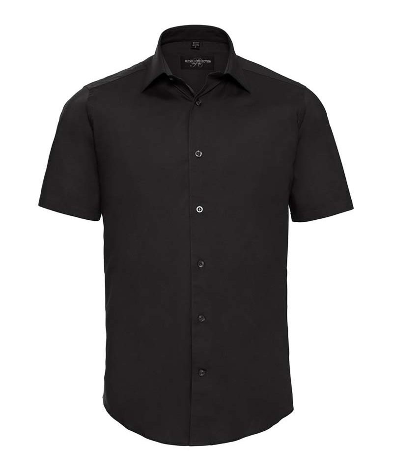 Camicia Uomo elegante colletto semiaperto bottone perlato manica corta Russell JE947M 9 Camicia-Uomo-elegante-colletto-semiaperto-bottone-perlato-manica-corta-Russell-JE947M-nera
