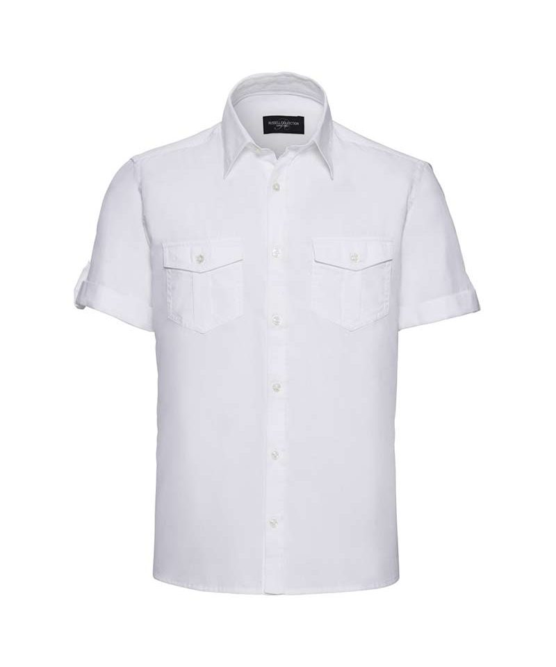 Camicia Uomo manica con risvolto arrotolabile Russel JE919M 13 Camicia-Uomo-manica-con-risvolto-arrotolabile-Russel-JE919M-bianca