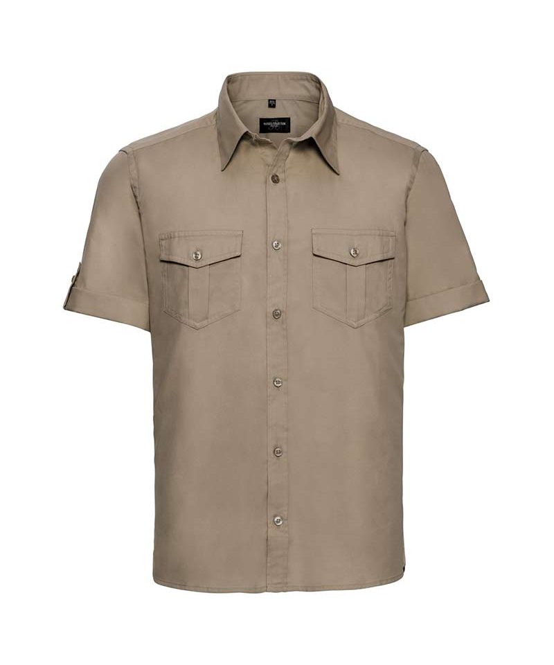 Camicia-Uomo-manica-con-risvolto-arrotolabile-Russel-JE919M-sabbia