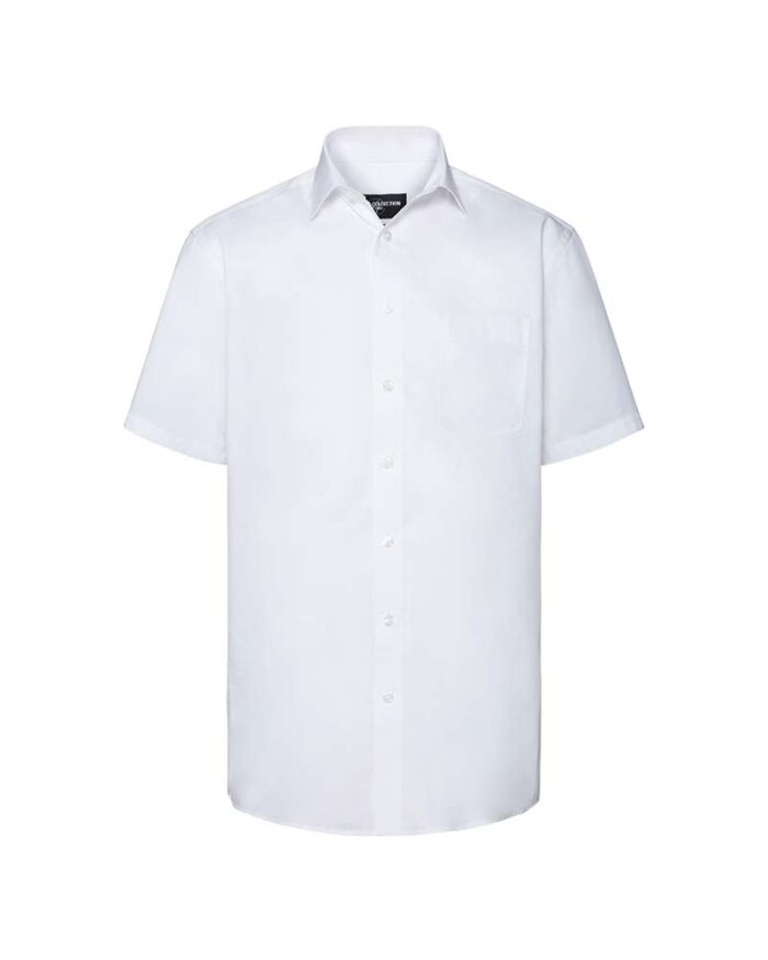 Camicia-Uomo-maniche-corte-raffinat-look-chambray-Russell-JE973M-bianca