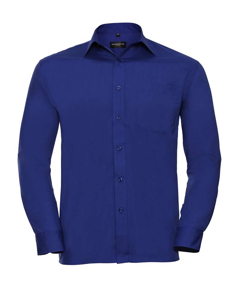 Camicia Uomo popeline colletto classico con stecche taschino lato cuore maniche lunghe Russell JE934M 18 Camicia-Uomo-popeline-colletto-classico-con-stecche-taschino-lato-cuore-maniche-lunghe-Russell-JE934M-blu-royal