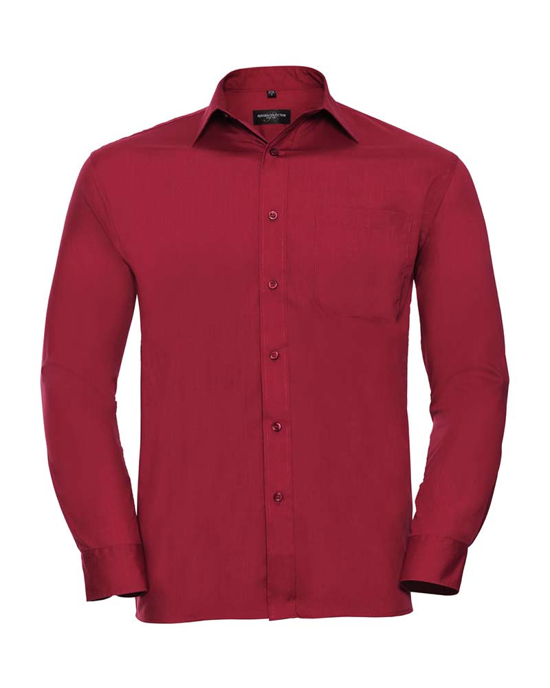 Camicia Uomo popeline colletto classico con stecche taschino lato cuore maniche lunghe Russell JE934M 6 Camicia-Uomo-popeline-colletto-classico-con-stecche-taschino-lato-cuore-maniche-lunghe-Russell-JE934M-rosso