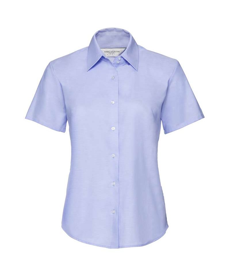 Camicia-donna-con-pince-perfetta-vestibilità-maniche-corte-Russell-JE933F-azzurro-cielo