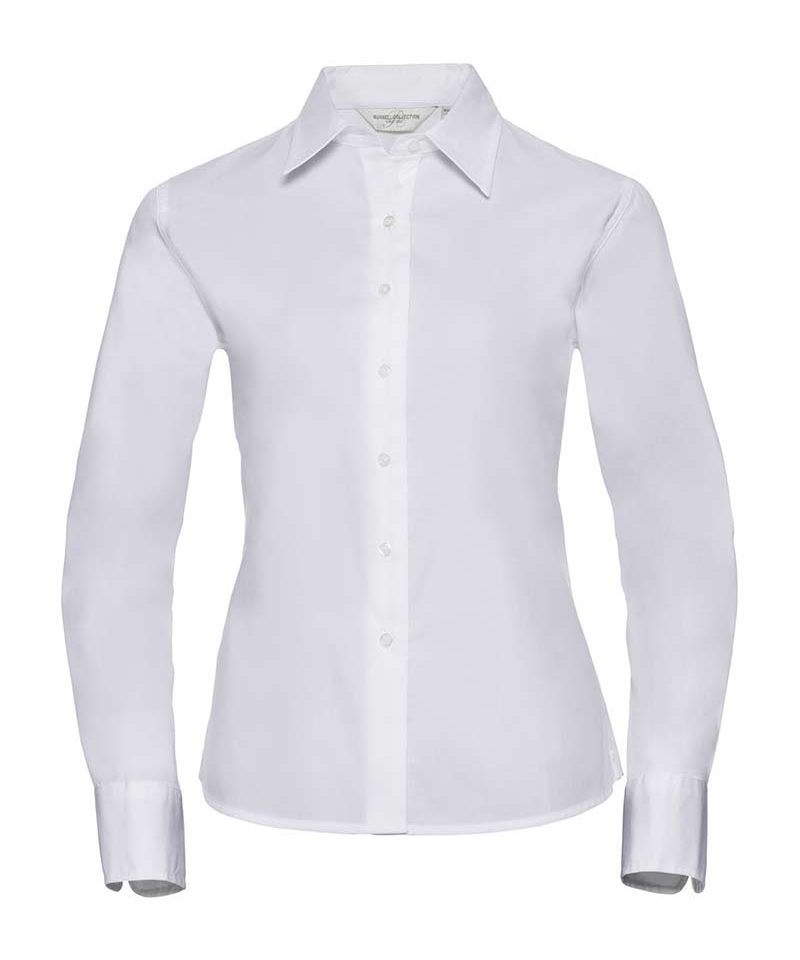 Camicia-donna-manica-lunga-Russell-JE916F-bianca