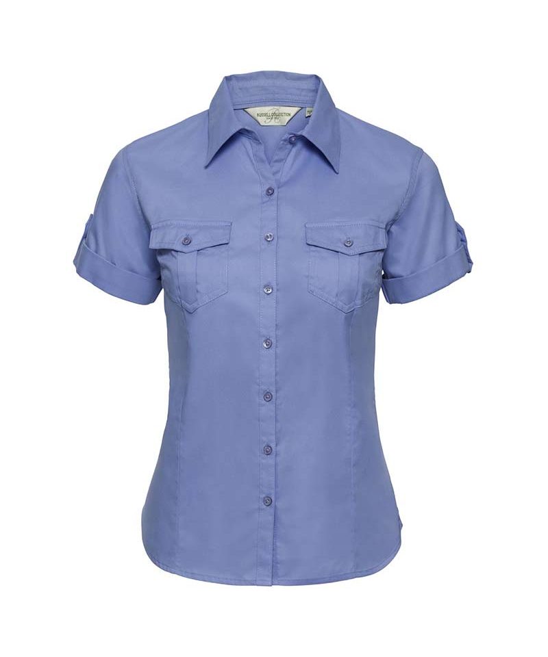 Camicia Donna sfiancata con risvolto arrotolabile Russel JE919F 9 Camicia-donna-sfiancata-con-risvolto-arrotolabile-Russel-JE919F-azzurro-cielo