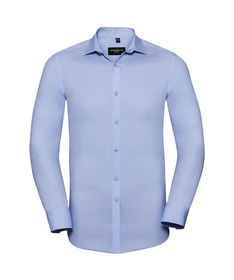 Camicia-elasticizzata-uomo-pattina-stretta-polsini-squadrati-manica-lunga-Russell-JE960M-azzurro-cielo