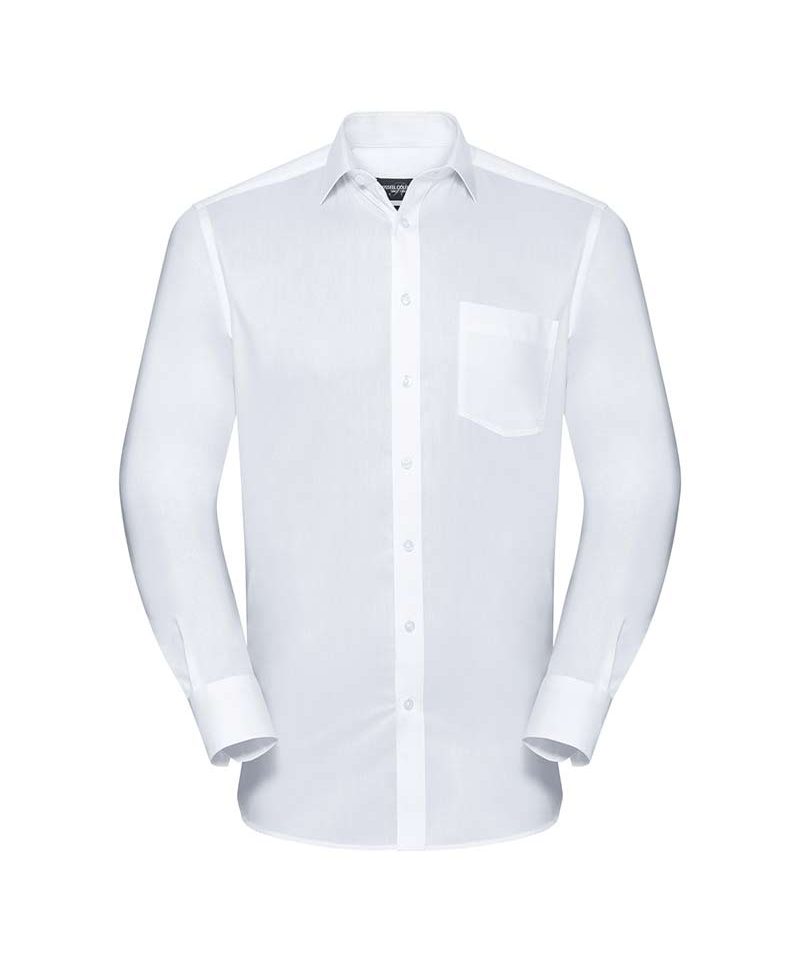 Camicia-maniche-lunghe-Uomo-colletto-rinforzato-Russell-JE972M-bianco