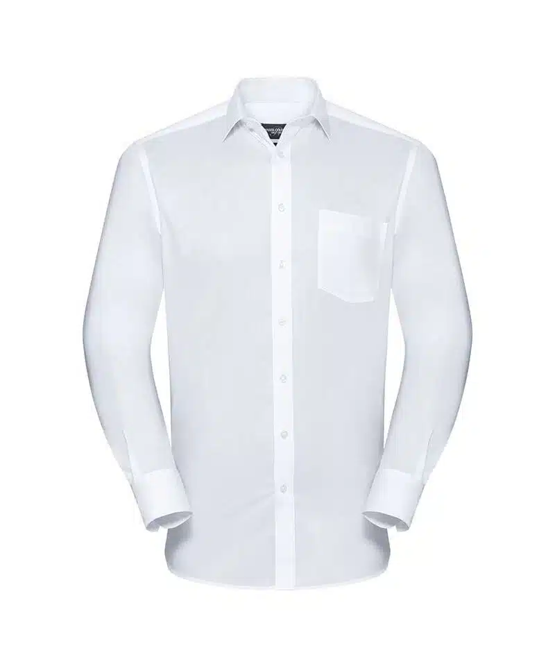 Camicia-maniche-lunghe-Uomo-colletto-rinforzato-Russell-JE972M-bianco