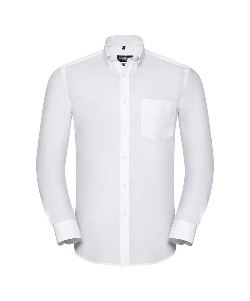 Camicia maniche lunghe Uomo orlo arrotondato tasca sul petto Russell JE928M 7 Camicia-maniche-lunghe-uomo-orlo-arrotondato--tasca-sul-petto-Russell-JE928M-bianca