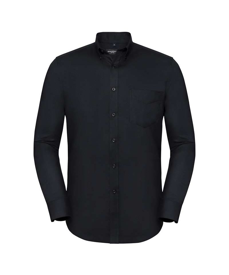 Camicia maniche lunghe Uomo orlo arrotondato tasca sul petto Russell JE928M 8 Camicia-maniche-lunghe-uomo-orlo-arrotondato--tasca-sul-petto-Russell-JE928M-nera