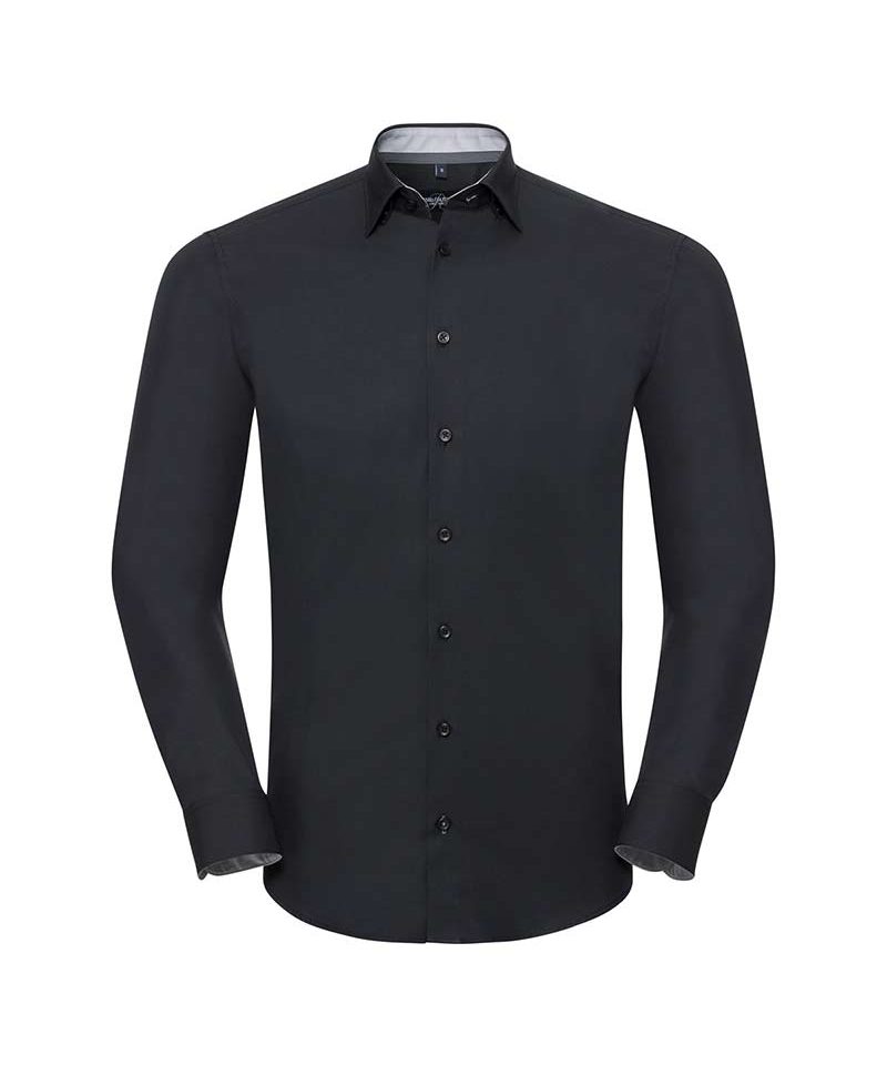 Camicia maniche lunghe Uomo colori a contrasto Russell JE966M 8 Camicia-maniche-lunghe-uomo-tessuto-resistente-colori-a-contrasto-polsini-regolabili-occhiello-per-gemelli-russell-JE966M-grigio