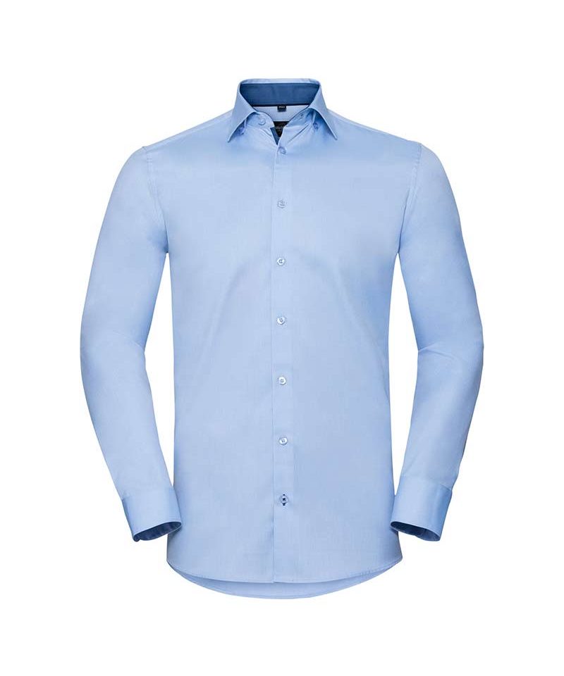 Camicia-uomo-maniche-Lunghe--bordi-contrasto-miglior-vestibilità-Russell-JE964M-azzurro-cielo