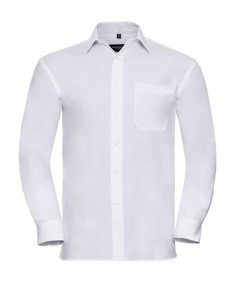 Camicia-uomo-popeline-colletto-con-stecche-cotone-manica-lunga-Russell-,JE936M-bianco