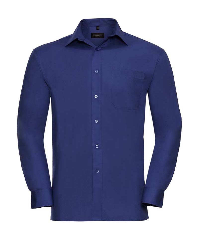Camicia Uomo popeline colletto con stecche cotone manica lunga Russell JE936M 11 Camicia-uomo-popeline-colletto-con-stecche-cotone-manica-lunga-Russell-,JE936M-blu