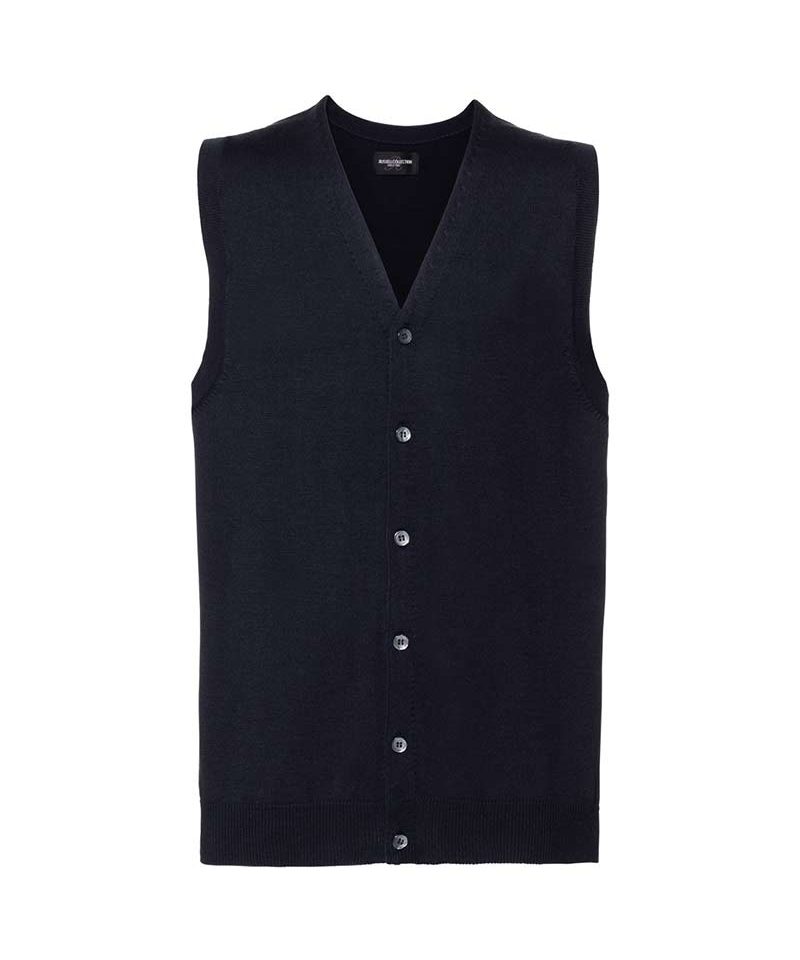 Cardigan-uomo-smanicato-con-scollo-a-v-bottoni-russell-JE719M-blu-navy