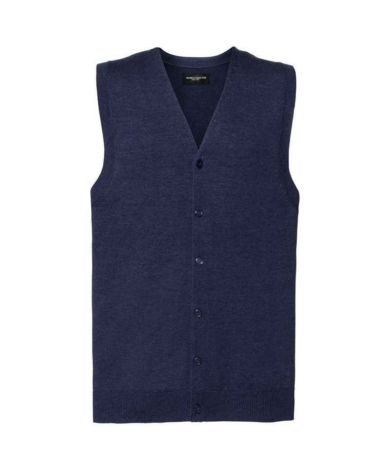 Cardigan uomo smanicato con scollo a v bottoni russell JE719M blu turchese