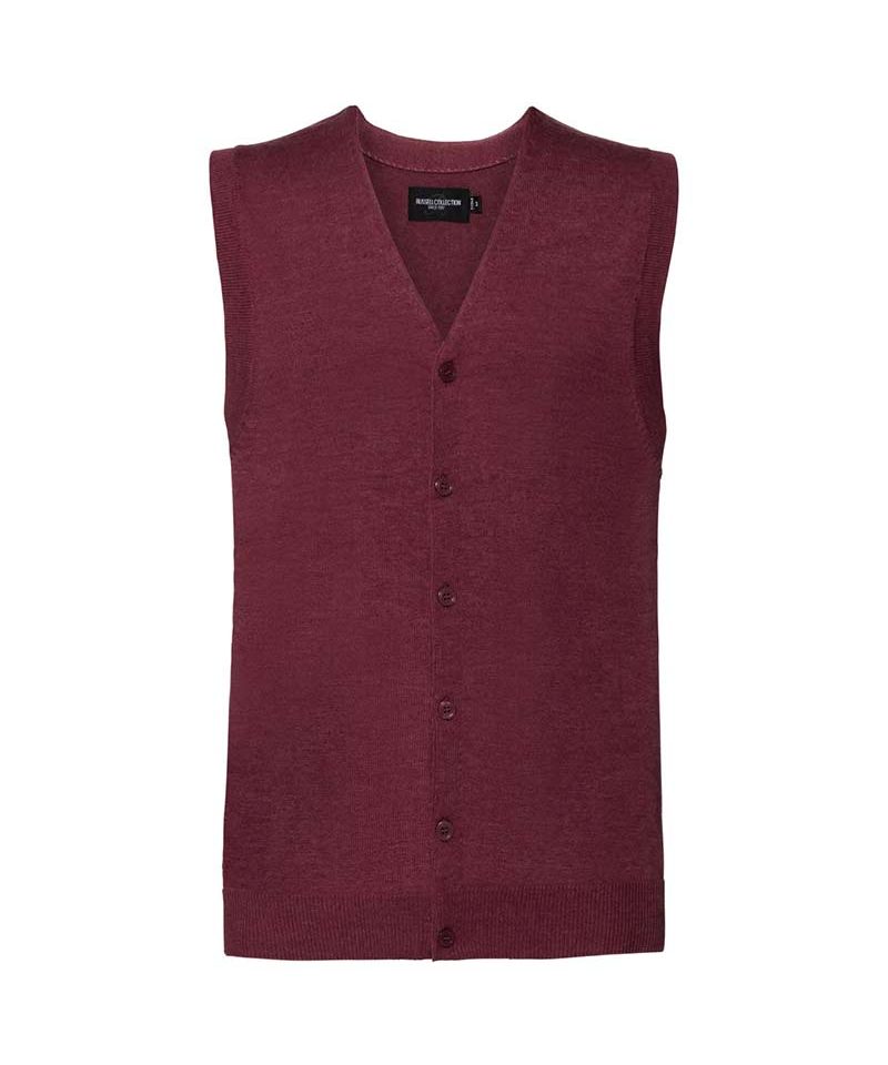 Cardigan-uomo-smanicato-con-scollo-a-v-bottoni-russell-JE719M-rosso-mattone