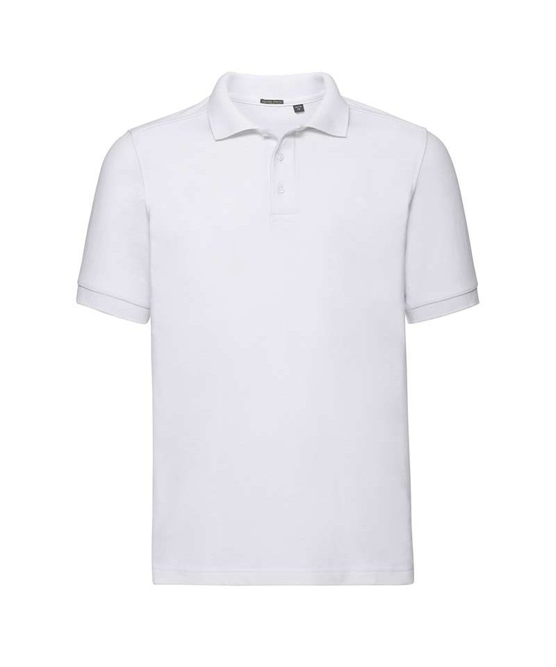 Polo Uomo con struttura nido d'ape polsini a coste Russell JE567M 13 Polo-uomo-con-struttura-nido-d-ape-polsini-a-coste-Russell-JE567M-bianca