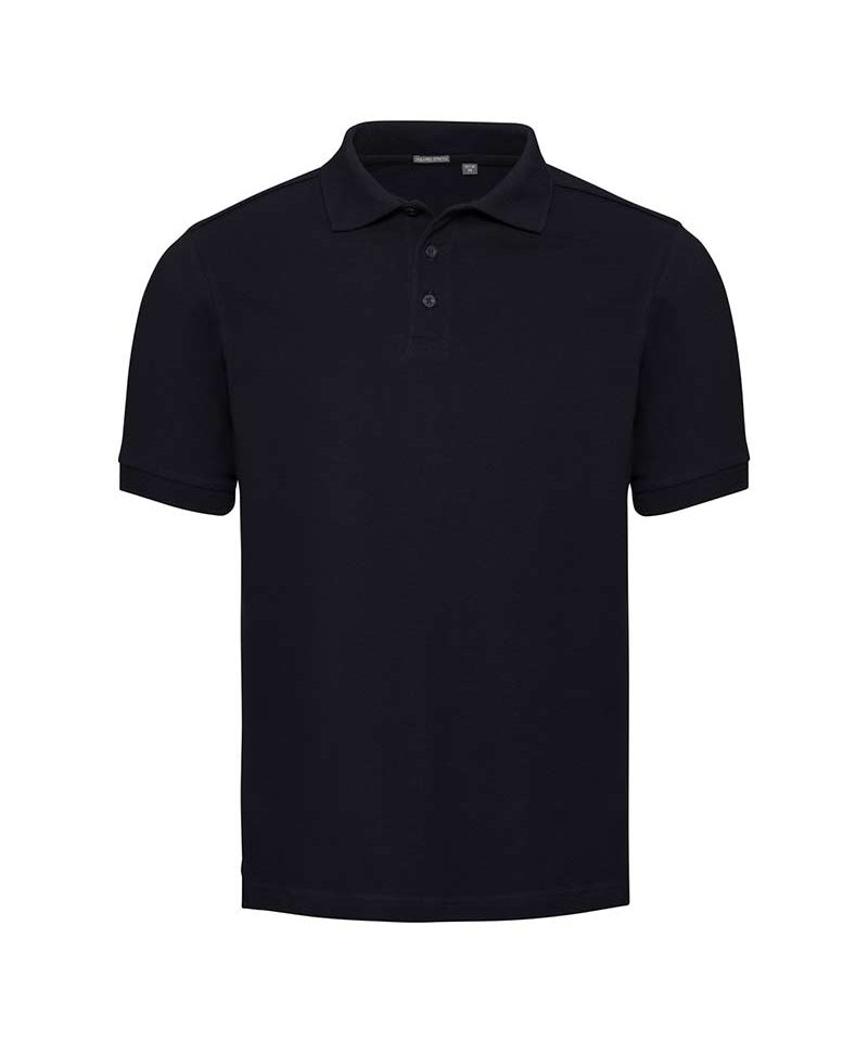 Polo Uomo con struttura nido d'ape polsini a coste Russell JE567M 21 Polo-uomo-con-struttura-nido-d-ape-polsini-a-coste-Russell-JE567M-blu-navy