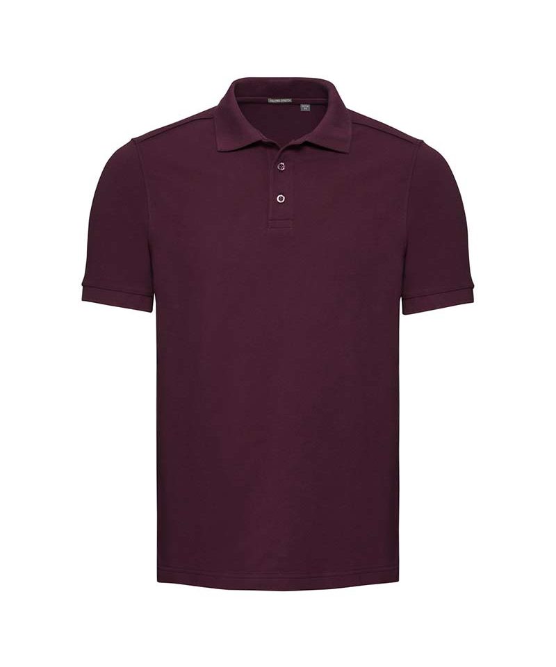 Polo Uomo con struttura nido d'ape polsini a coste Russell JE567M 19 Polo-uomo-con-struttura-nido-d-ape-polsini-a-coste-Russell-JE567M-bordeaux