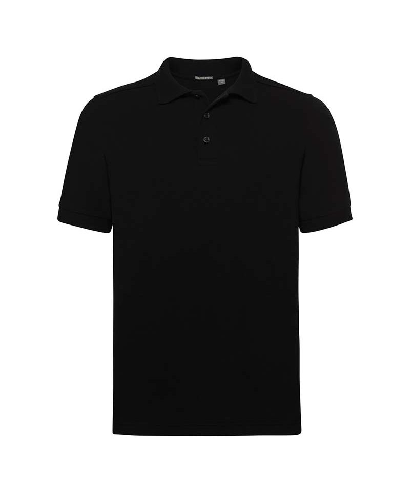 Polo Uomo con struttura nido d'ape polsini a coste Russell JE567M 16 Polo-uomo-con-struttura-nido-d-ape-polsini-a-coste-Russell-JE567M-nera