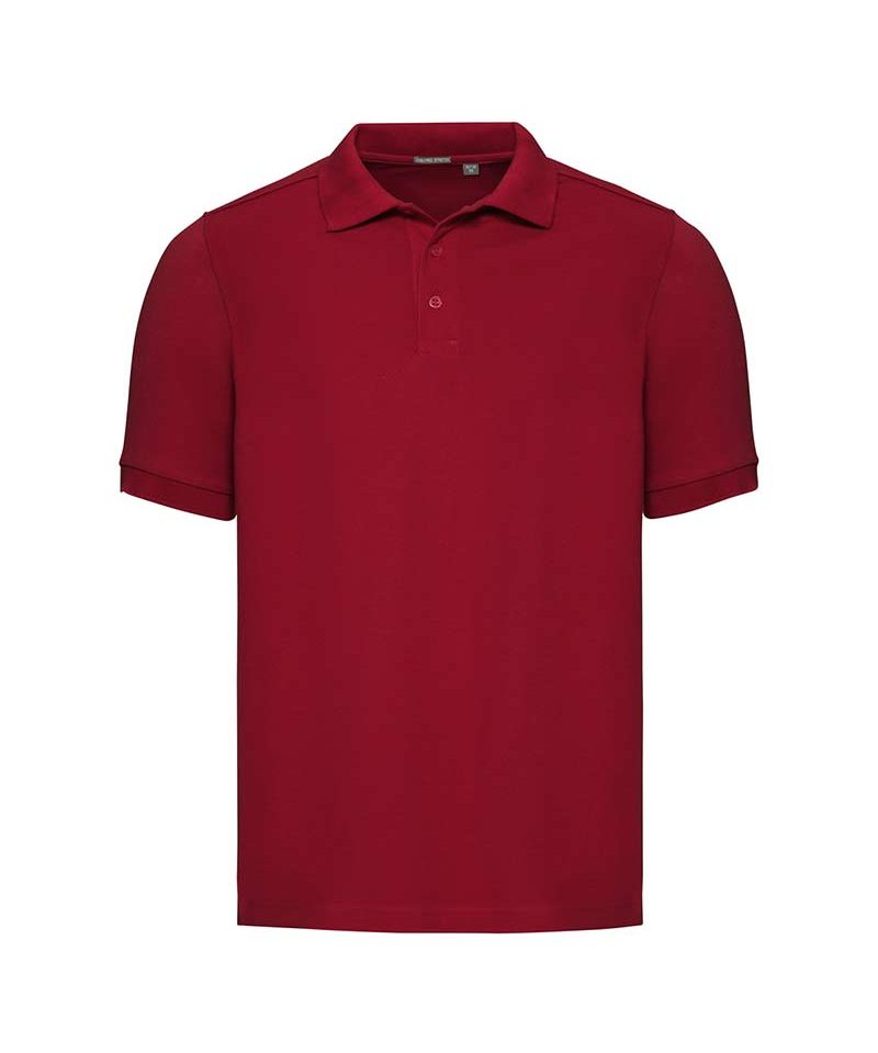 Polo-uomo-con-struttura-nido-d-ape-polsini-a-coste-Russell-JE567M-rosso