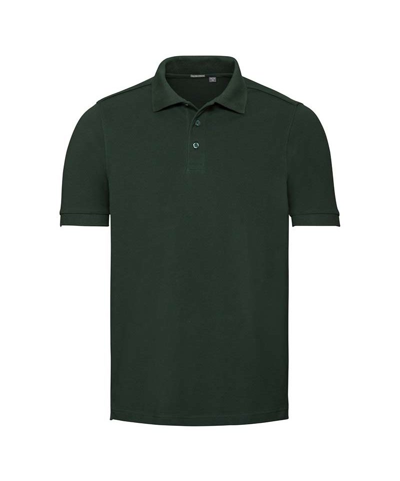 Polo Uomo con struttura nido d'ape polsini a coste Russell JE567M 14 Polo-uomo-con-struttura-nido-d-ape-polsini-a-coste-Russell-JE567M-verde-bottiglia