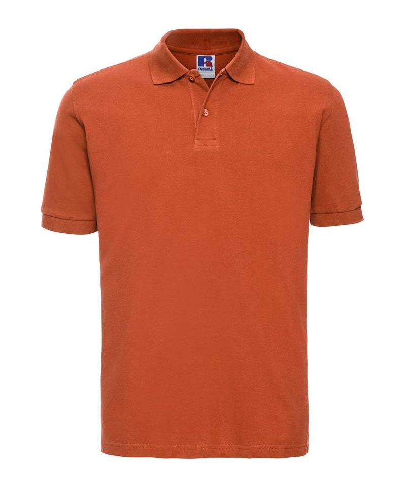 Polo-uomo-cotone-piquet--con-2-bottoni-tono-su-tono-Russell-JE569M-arancione